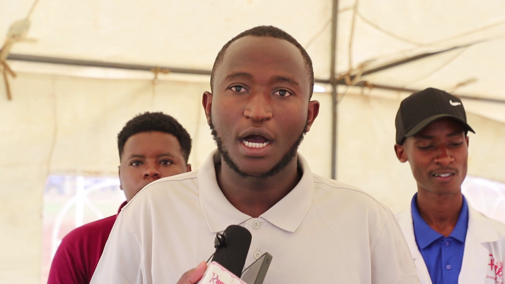 Anthony Chege Migwi, an Information, Security and Forensic student at KCA university who has innovated cheaper feeds production method address journalists