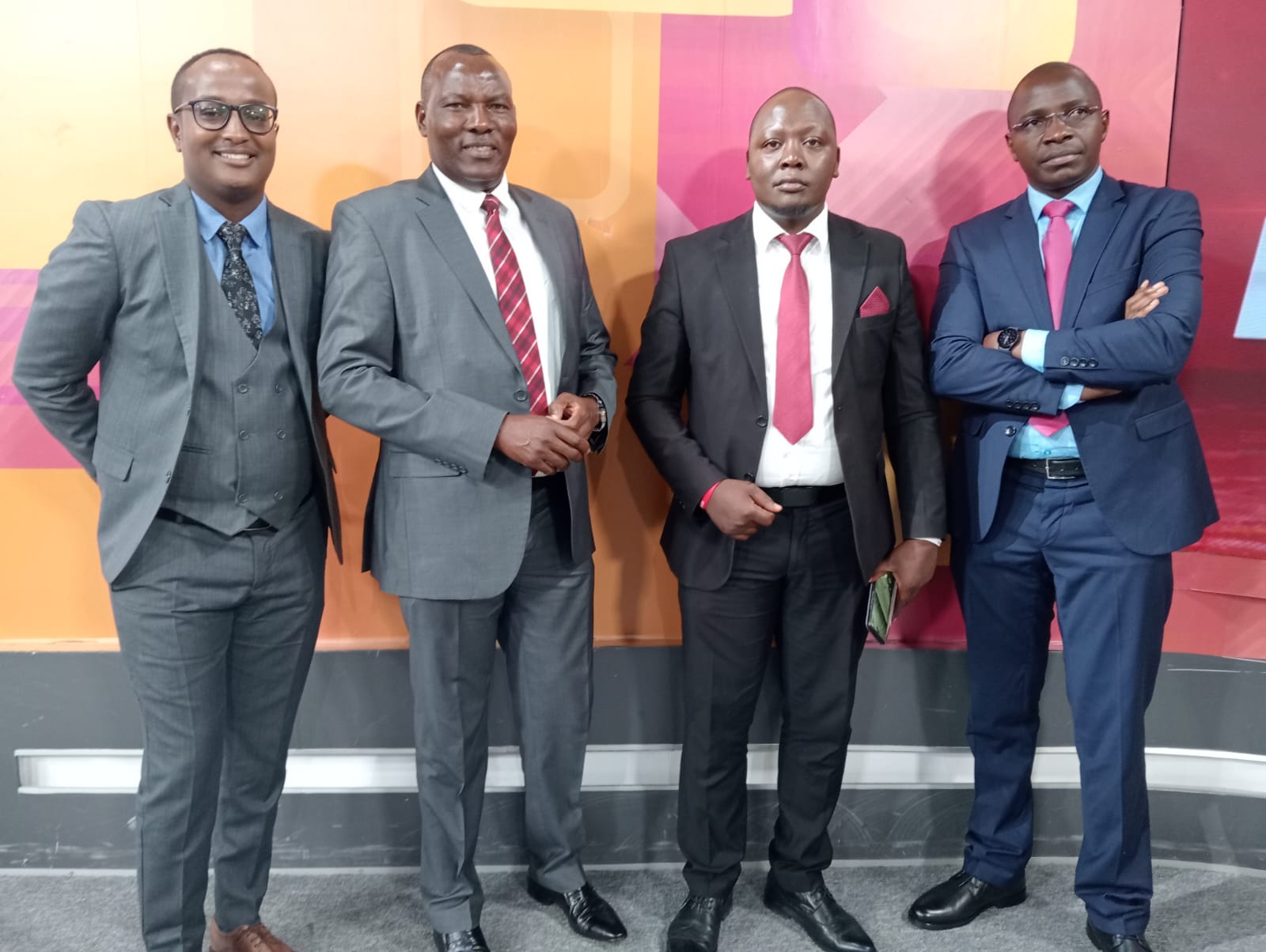 KBC's Abdiaziz Hashim (left) and Education Experts after an interview on the "State of Education in the Country"