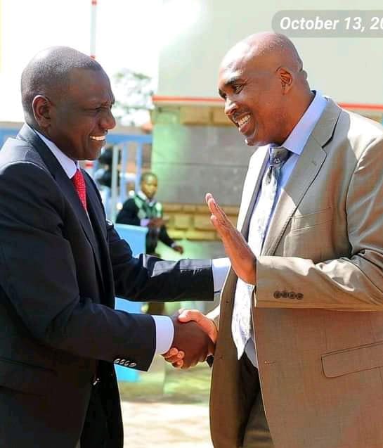 President William Ruto (left) with MKU founder, Prof Simon Gicharu (right). Photos: Courtesy.