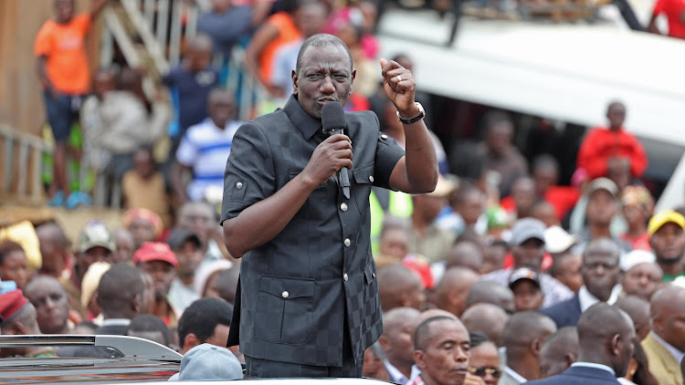 President William Ruto address Kamwangi residents in Gatundu North